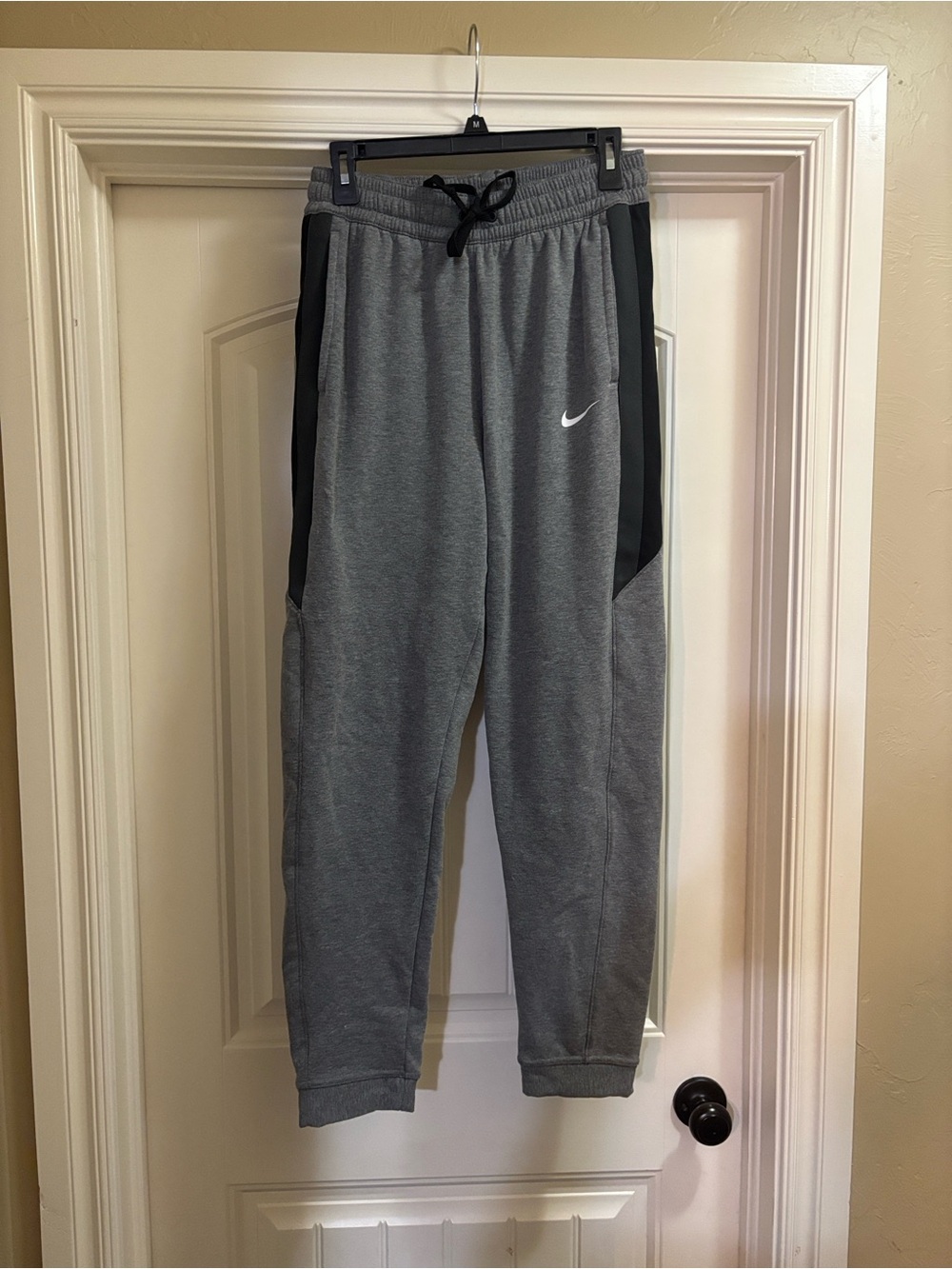 Nike Gray Jogger Sweatpants with Black Side Panels